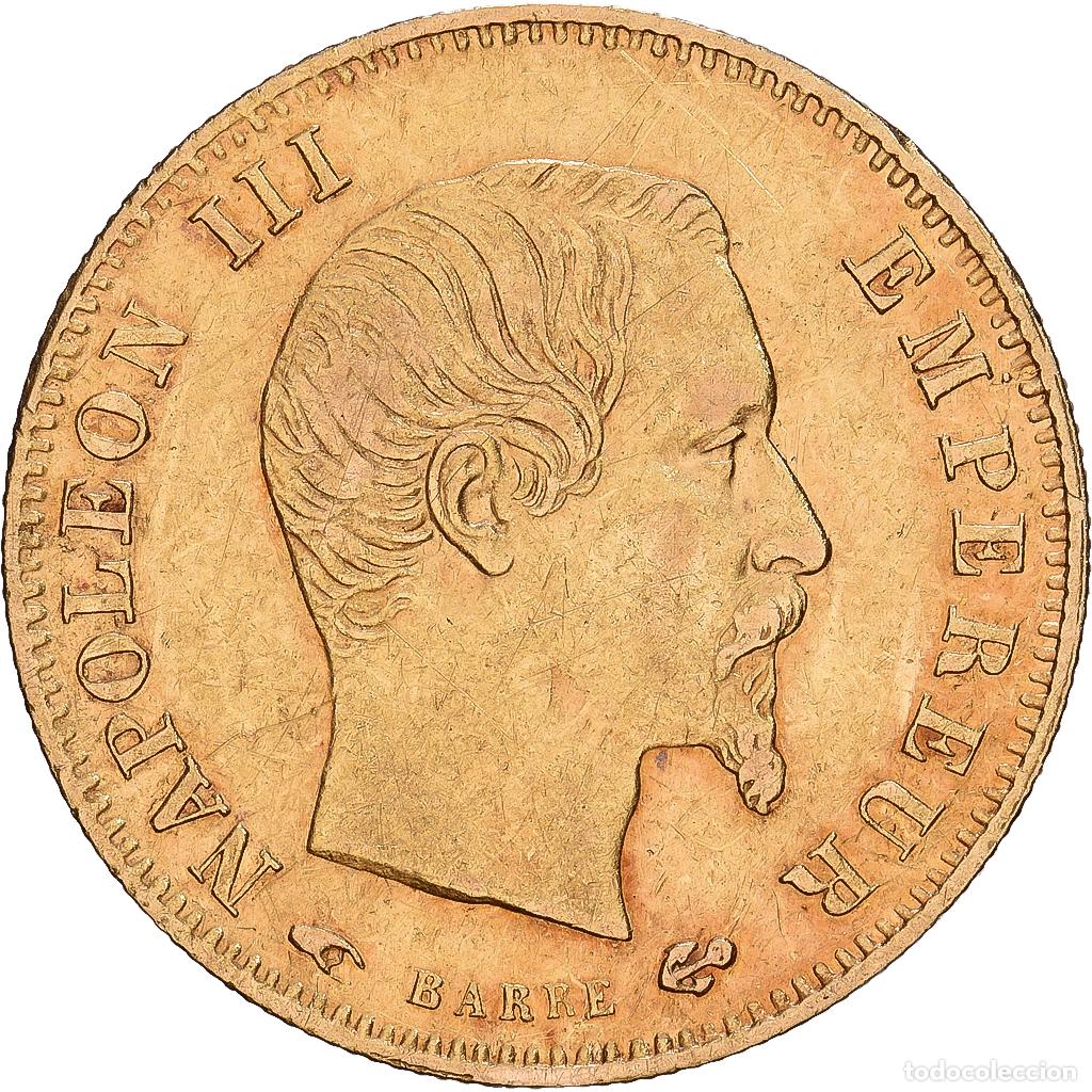 Monedas antiguas de Europa: [#1168064] Francia, Napoleon III, 5 Francs, Napol&eacute;on III, 1859, Strasbourg, Oro, MBC