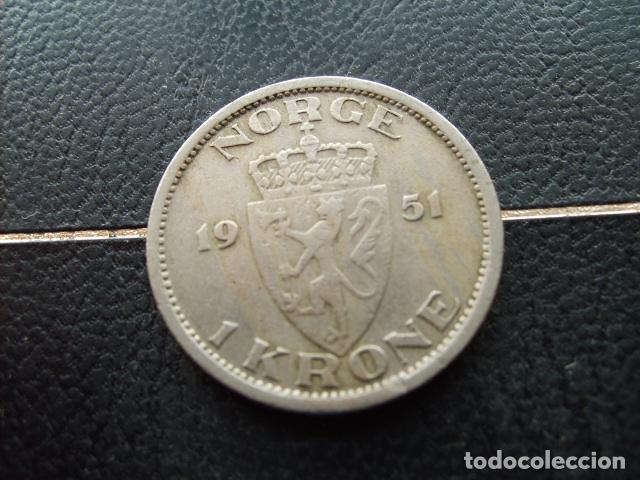 Monedas antiguas de Europa: NORUEGA 1 CORONA 1951