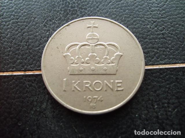 Monedas antiguas de Europa: NORUEGA 1 CORONA 1974