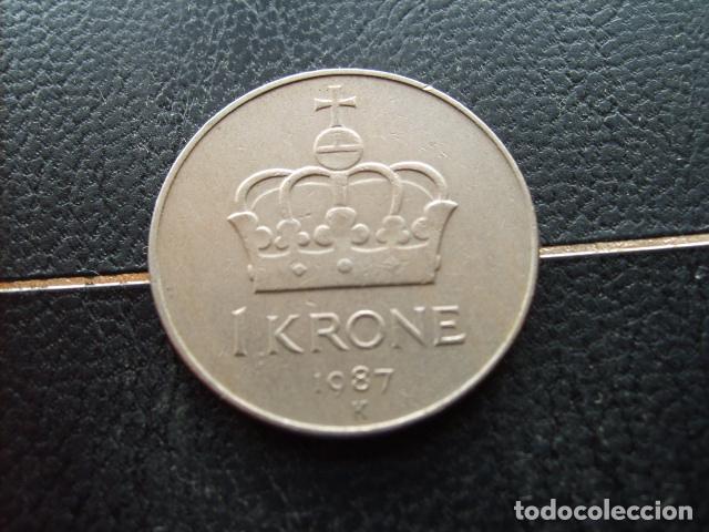 Monedas antiguas de Europa: NORUEGA 1 CORONA 1987