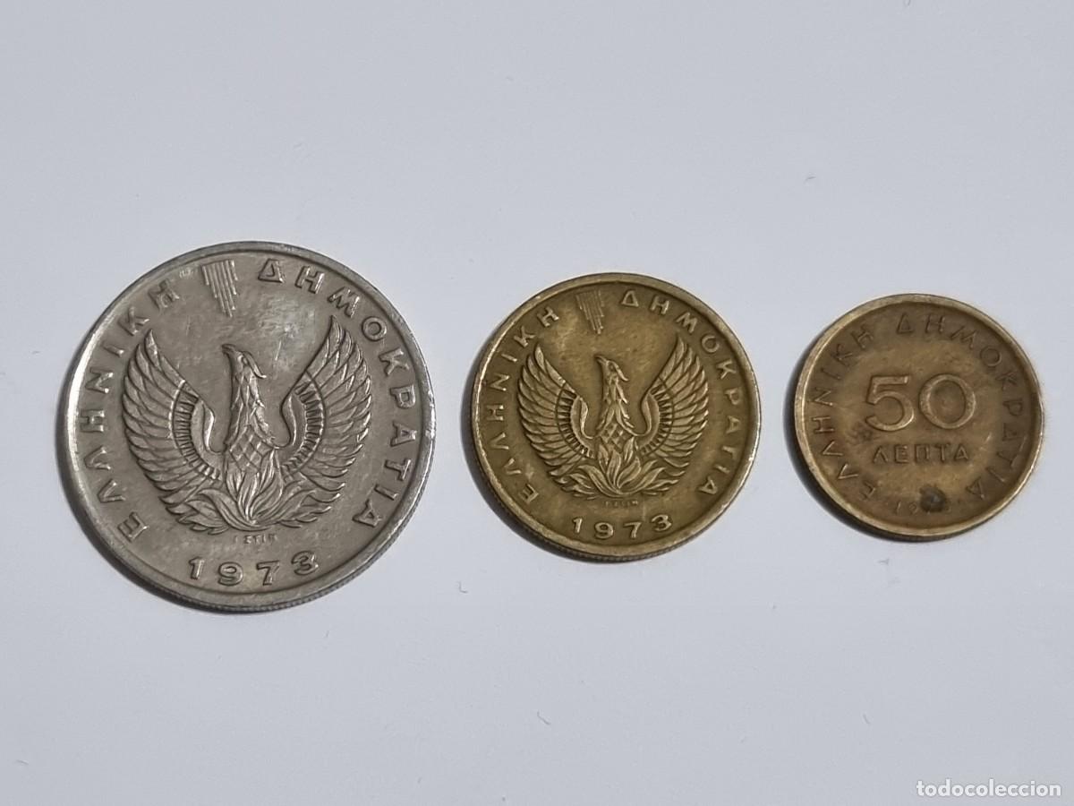 Monedas antiguas de Europa: Antigua Moneda Griega 10-1 Dracma 50 Lepta 1973 Grecia Coleccionista