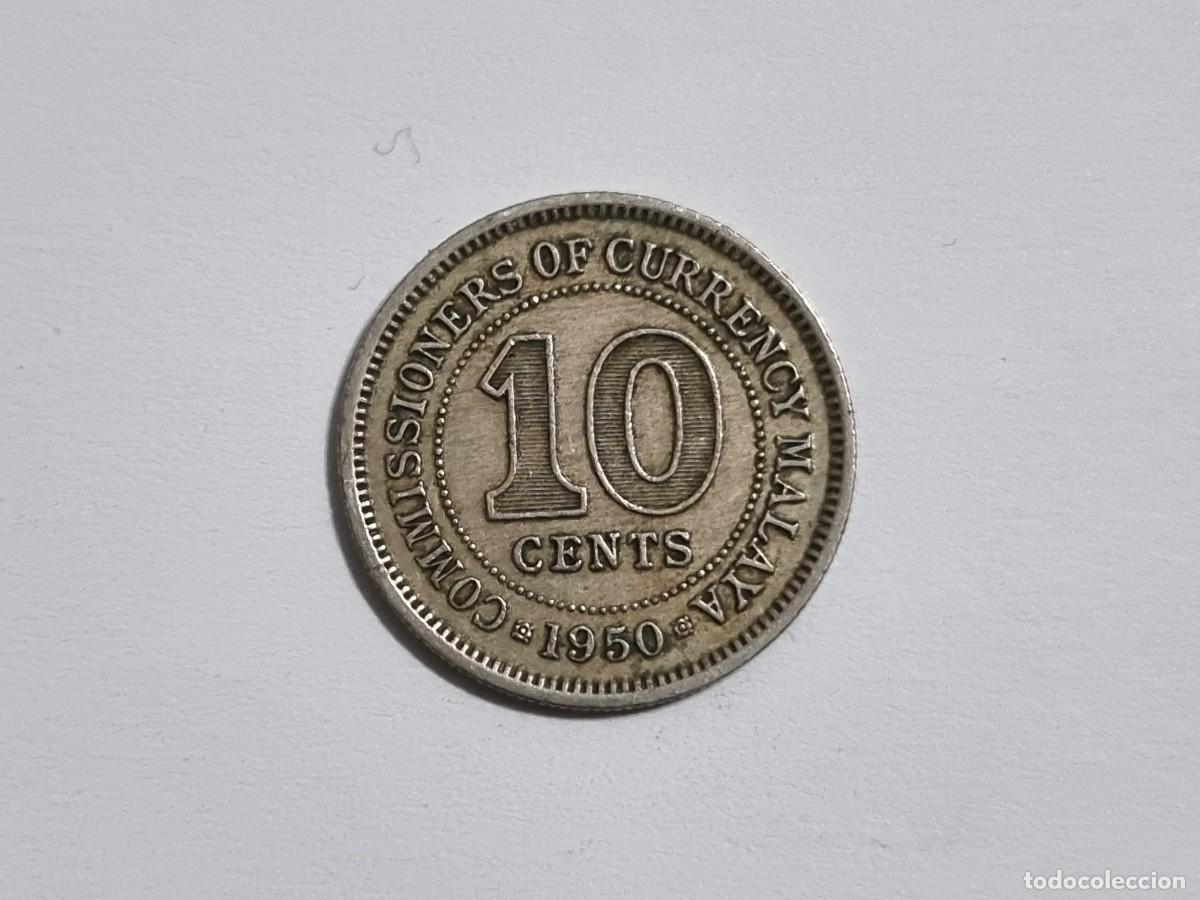 Monedas antiguas de Europa: Antigua Moneda Malaya 10 Centavos Centimos 1950 Malasia Coleccionista