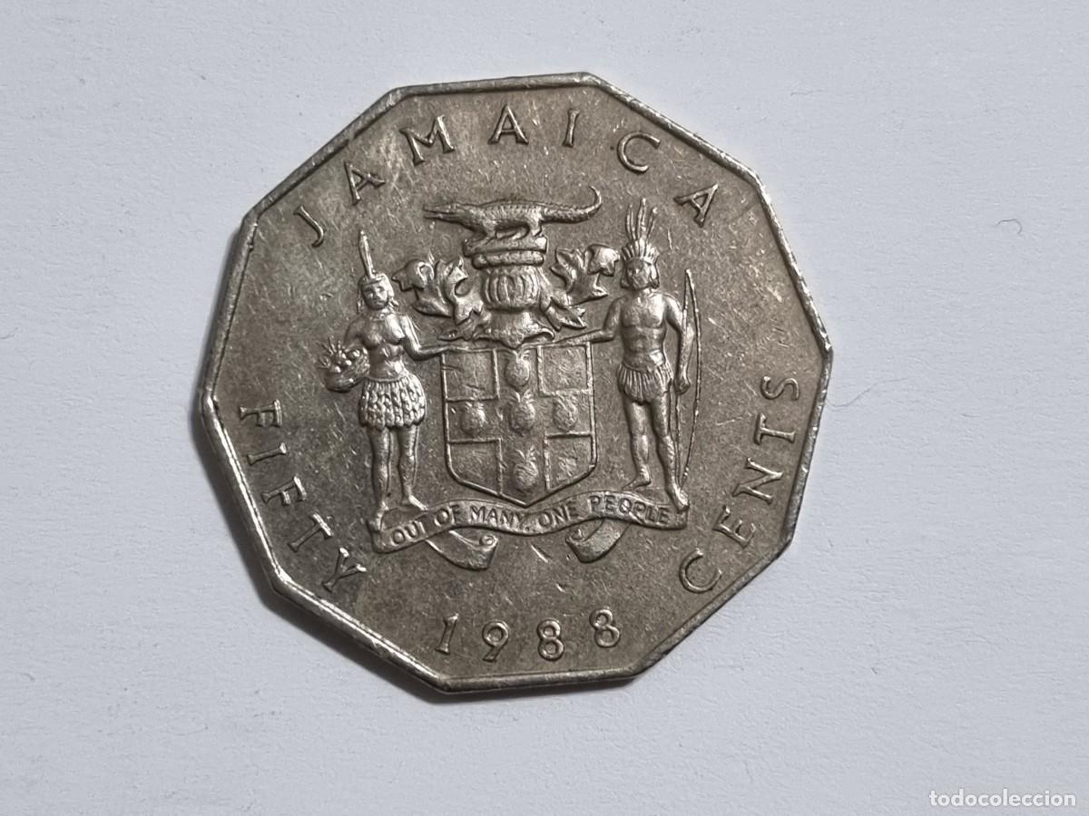 Monedas antiguas de Europa: Antigua Moneda Jamaicana 50 Cincuenta Cents Centavos 1988 Jamaica Coleccionista