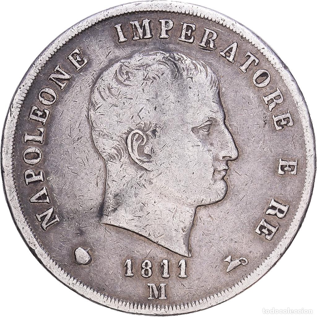 Monedas antiguas de Europa: [#1118386] ITALIAN STATES, 5 Lire, 1811, Milan, KM #10.4, EF(40-45), Silver, 24.81