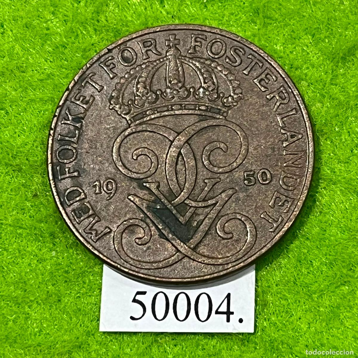 Monedas antiguas de Europa: Suecia, 5 ore, 1950 . ..
