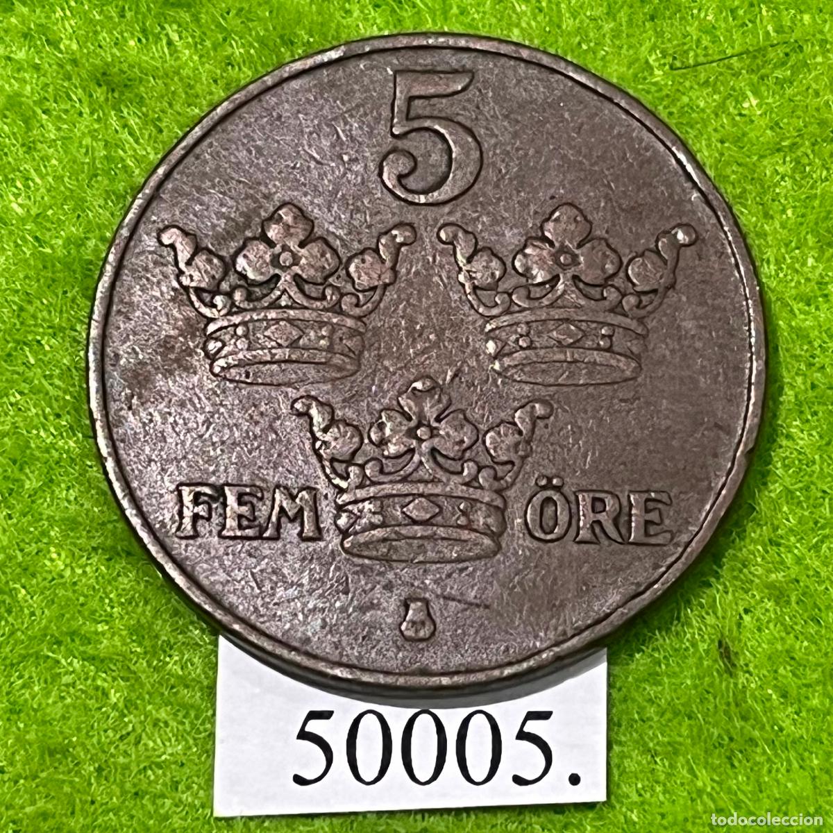 Monedas antiguas de Europa: Suecia, 5 ore, 1921 . ..