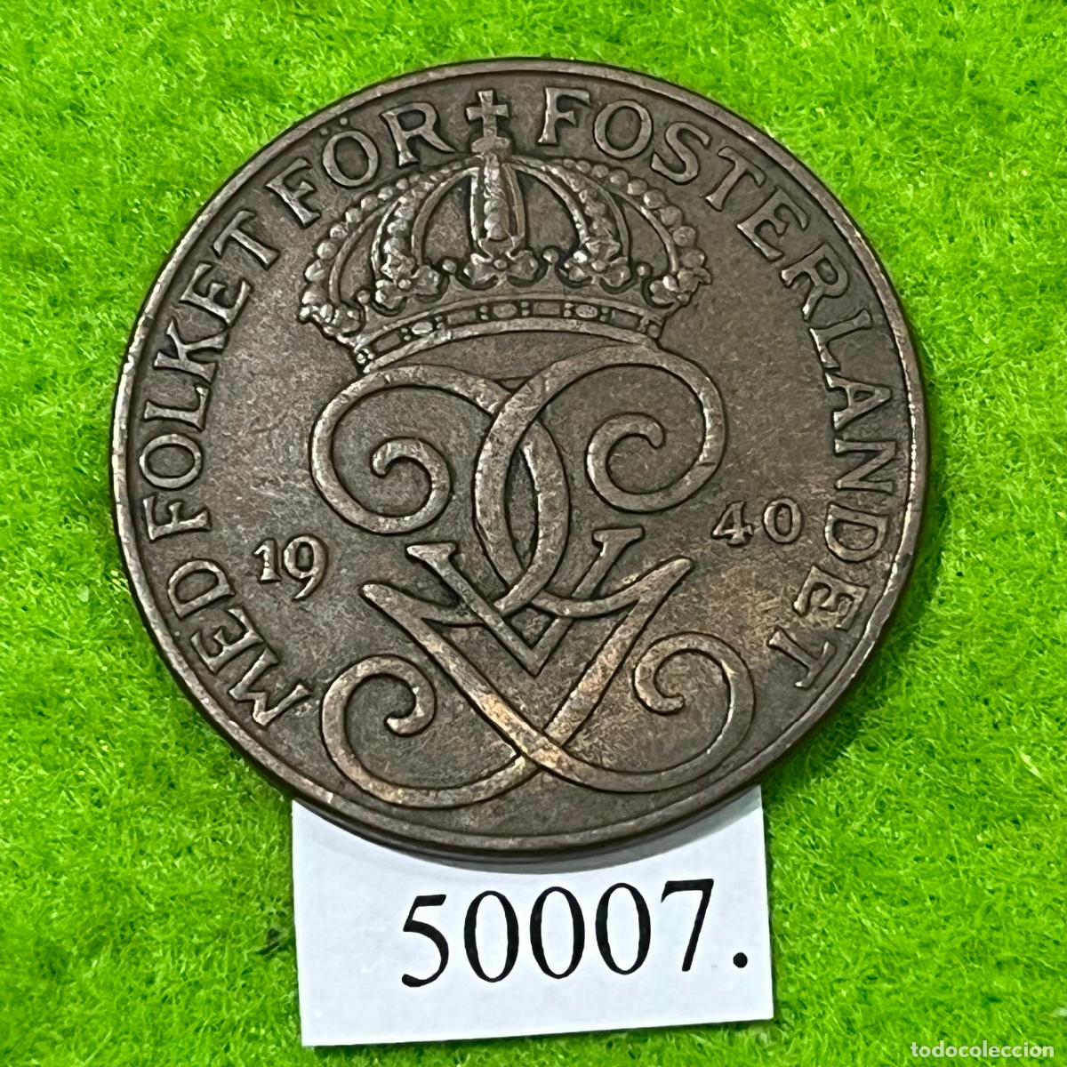 Monedas antiguas de Europa: Suecia, 5 ore, 1940 . ..