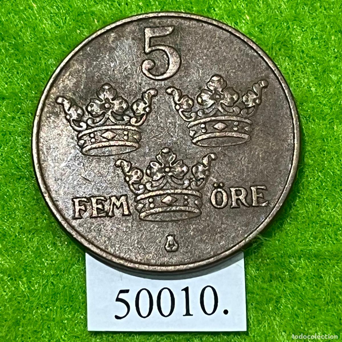 Monedas antiguas de Europa: Suecia, 5 ore, 1950 . ..