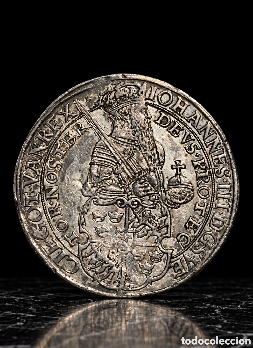 Monedas antiguas de Europa: Suecia - Johan III (Juan III) - 4 Daler / Riksdaler de plata Salvator a&ntilde;o 1573 pesa 29,11 gr