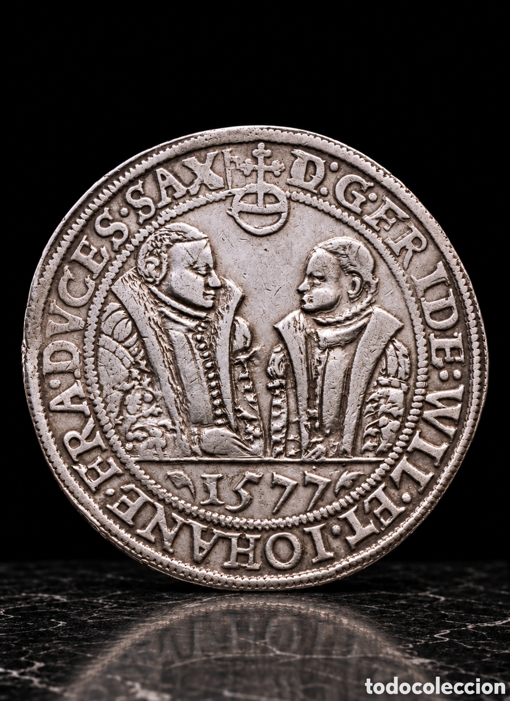Monedas antiguas de Europa: Alemania - Ducado de Sajonia-Weimar - 1577 - Taler de los hermanos* *Friedrich Wilhelm I y Johann