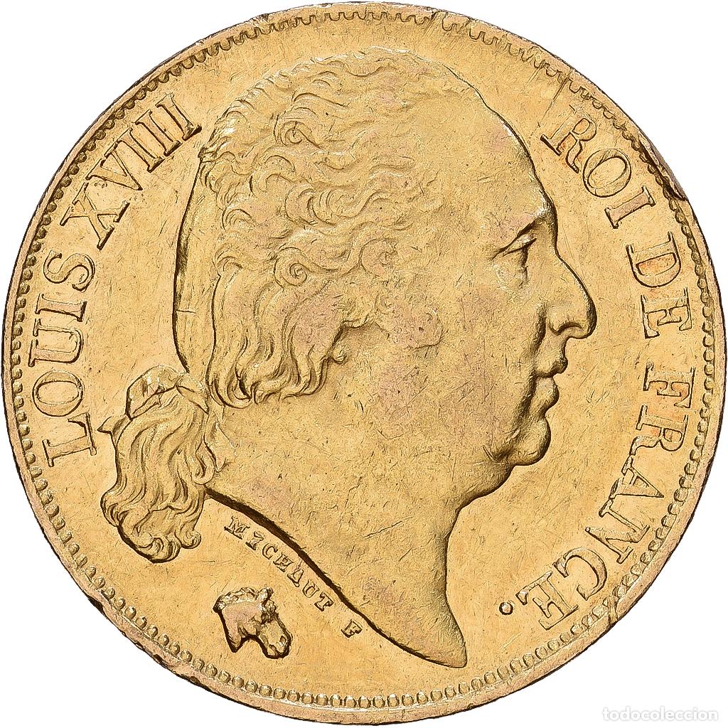 Monedas antiguas de Europa: [#1168087] Francia, Louis XVIII, 20 Francs, Louis XVIII, 1818, Lille, Oro, MBC+, KM:712.9