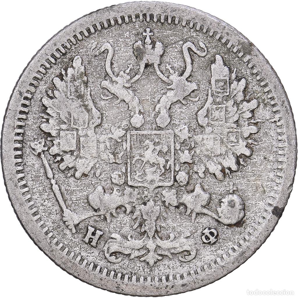 Old Coins of Europe: [#1167960] Rusia, Nicholas II, 10 Kopeks, 1879, Plata, BC+, KM:20a.2