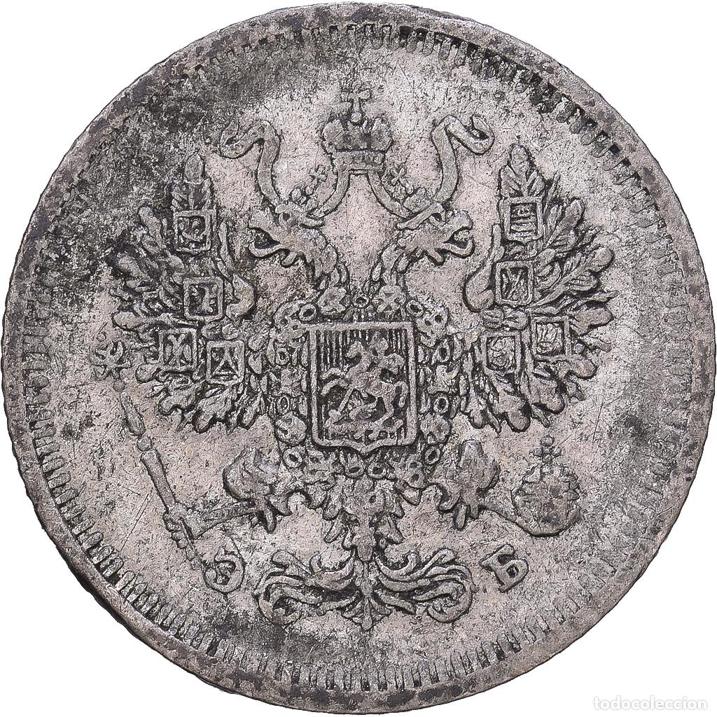 Monedas antiguas de Europa: [#1167961] Rusia, Nicholas II, 10 Kopeks, 1908, Saint Petersburg, Plata, BC+, KM:20a.2