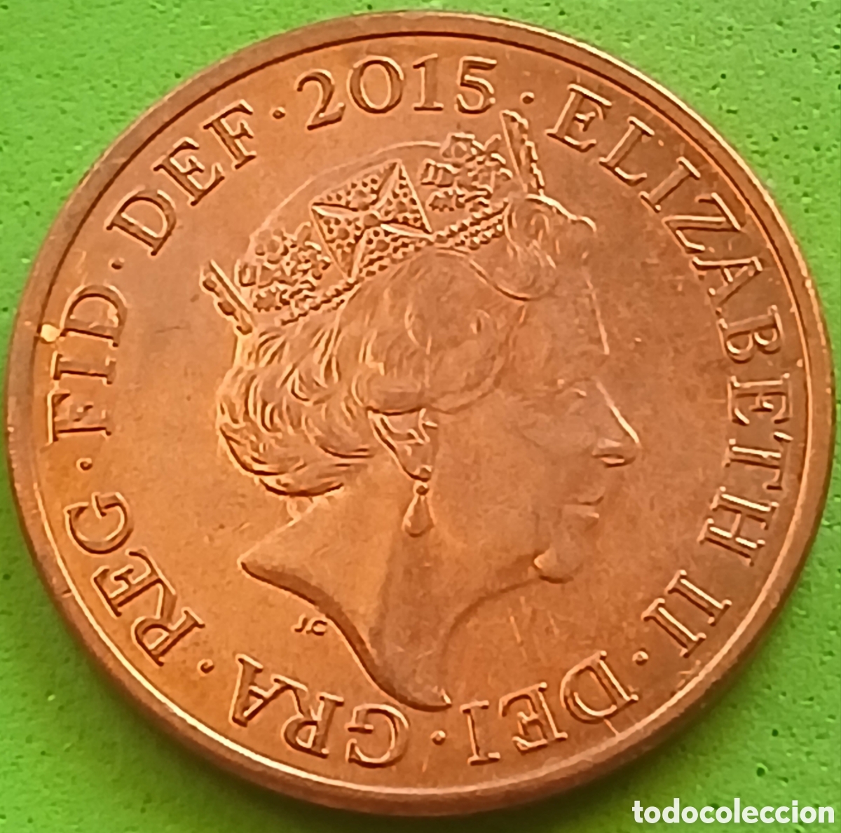 Monedas antiguas de Europa: Reino Unido two pence 2015 km#1333 Retrato de la Reina con iniciales &rdquo;JC&rdquo;