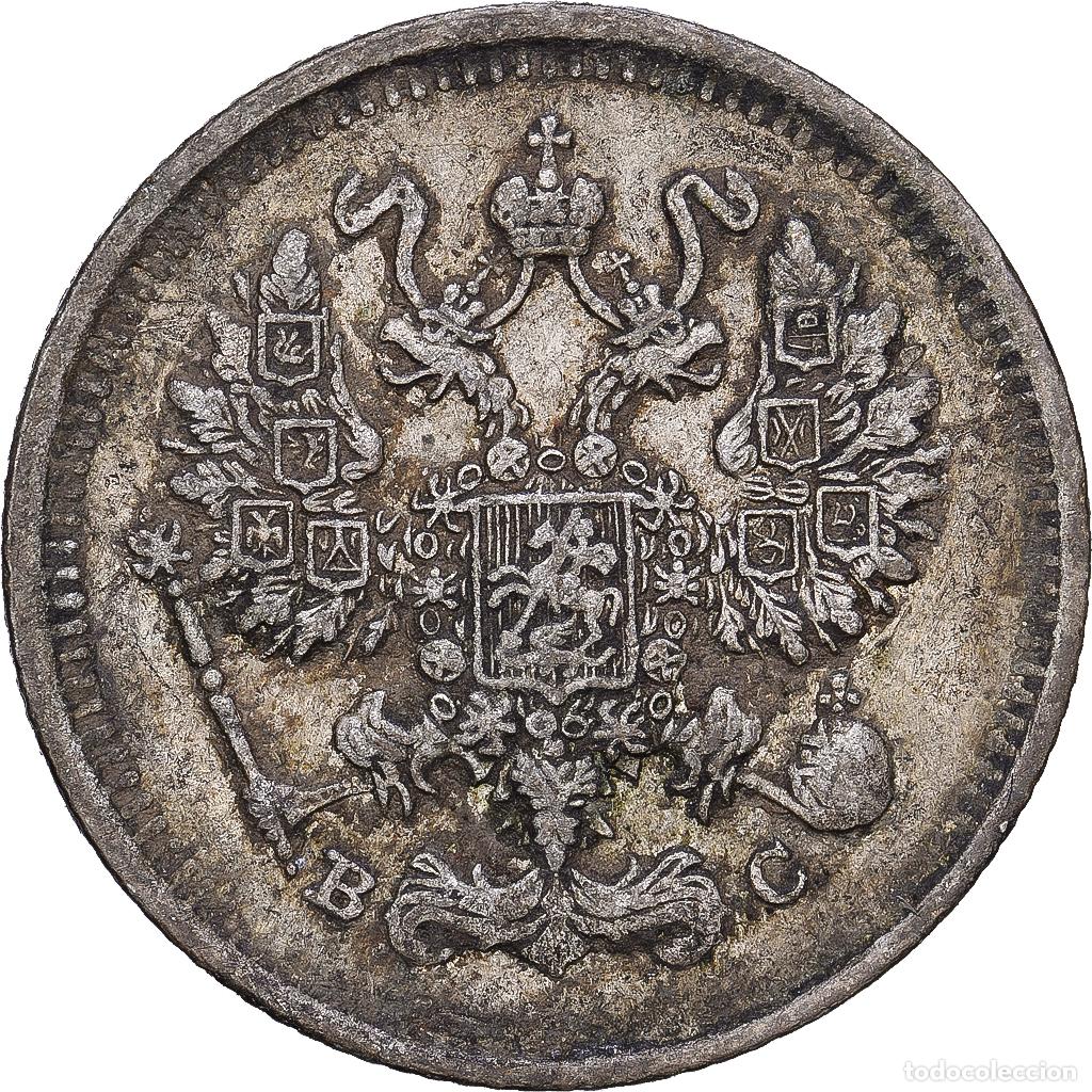 Moedas antigas da Europa: [#1167962] Rusia, Nicholas II, 10 Kopeks, 1913, Saint Petersburg, Plata, BC+, KM:20a.2