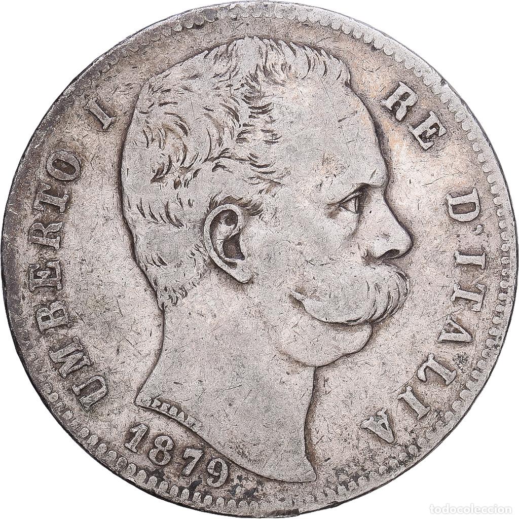 Monedas antiguas de Europa: [#1168180] Italia, Umberto I, 5 Lire, 1879, Rome, Plata, BC+, KM:20