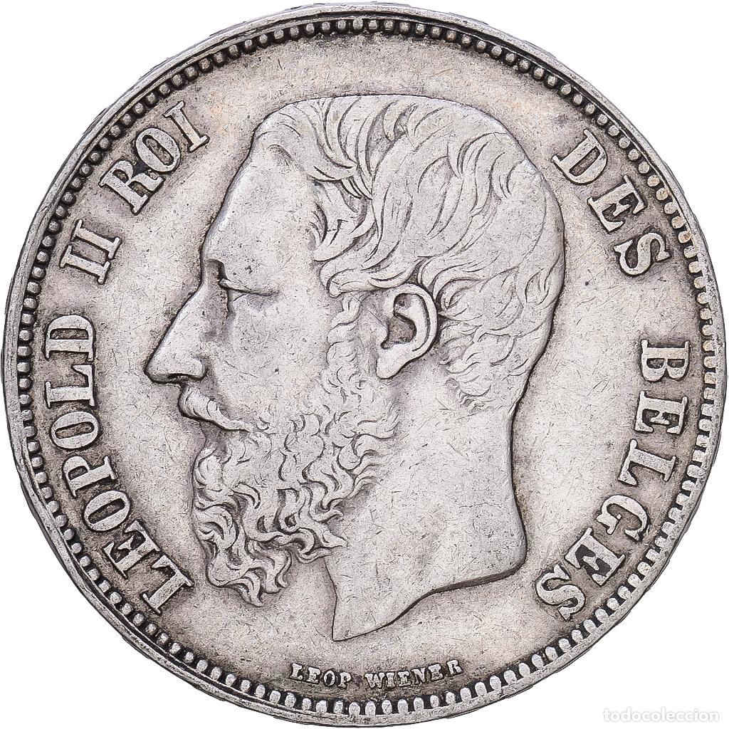 Monedas antiguas de Europa: [#1168184] B&eacute;lgica, Leopold II, 5 Francs, 5 Frank, 1868, Brussels, Plata, MBC, KM:24