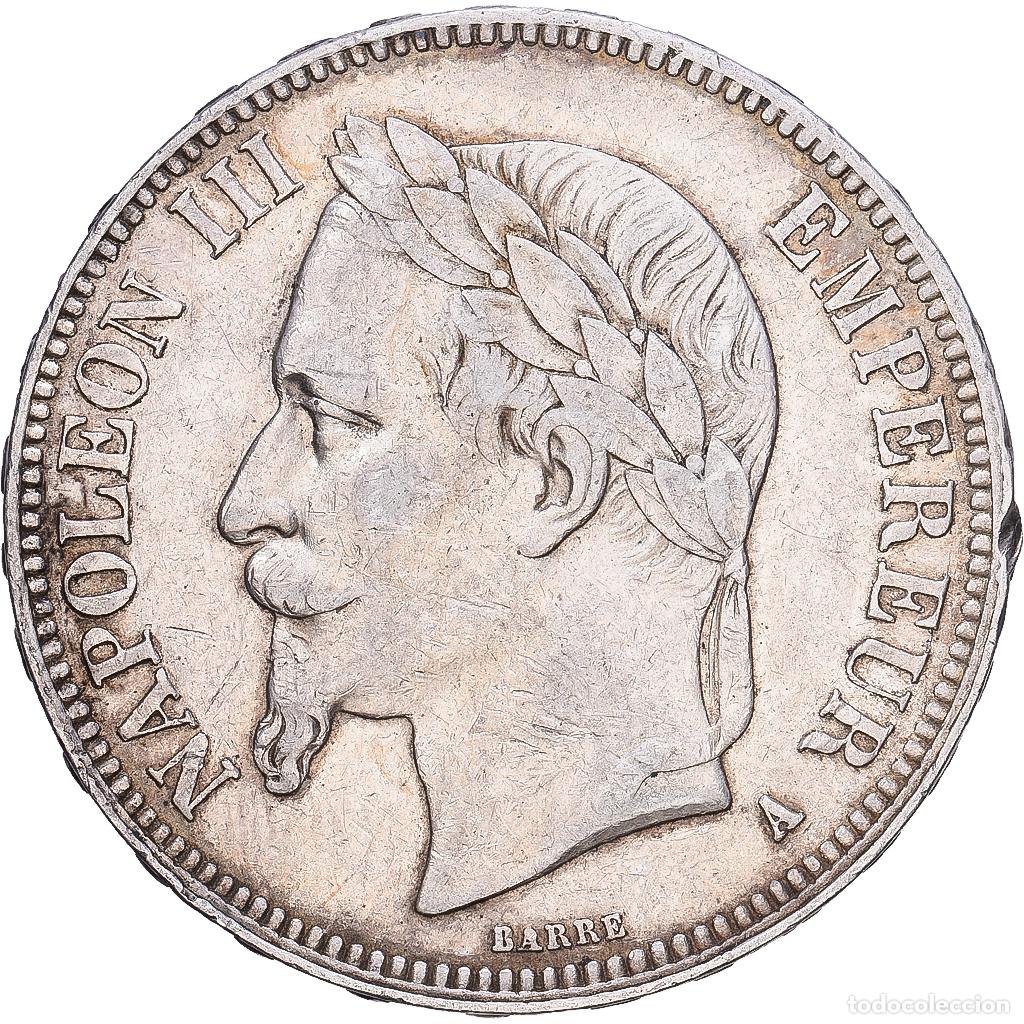 Monedas antiguas de Europa: [#1168204] Francia, Napoleon III, 5 Francs, 1867, Paris, Plata, MBC, Gadoury:739, KM:799.1