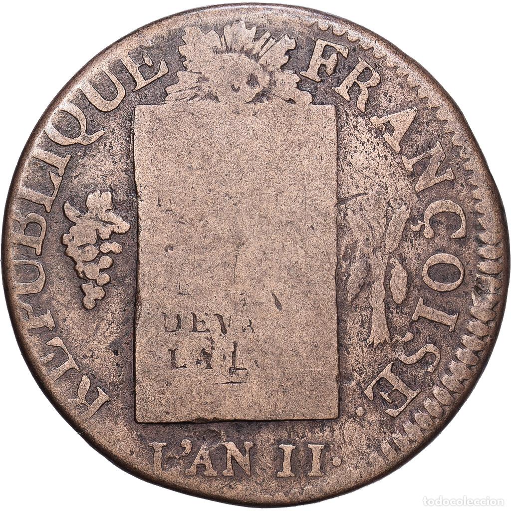 Monedas antiguas de Europa: [#1168359] Francia, Louis XVI, Sol aux balances fran&ccedil;oise, 1793 / AN II, Metz, Bronce