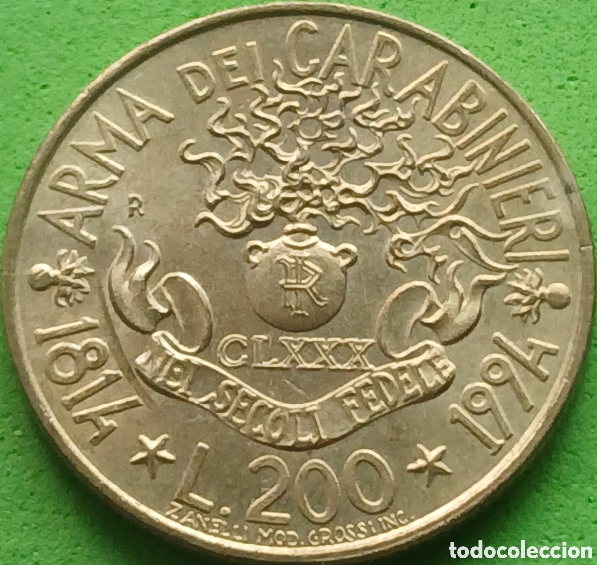 Monedas antiguas de Europa: Italia 200 liras 1994 km#164 Carabineros