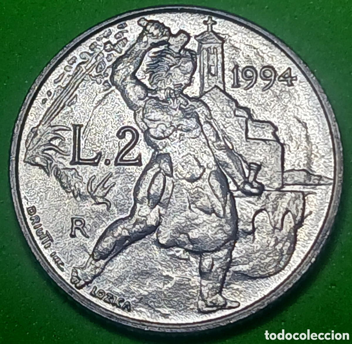 Monedas antiguas de Europa: San Marino 2 liras 1994 km#307 poco com&uacute;n!!
