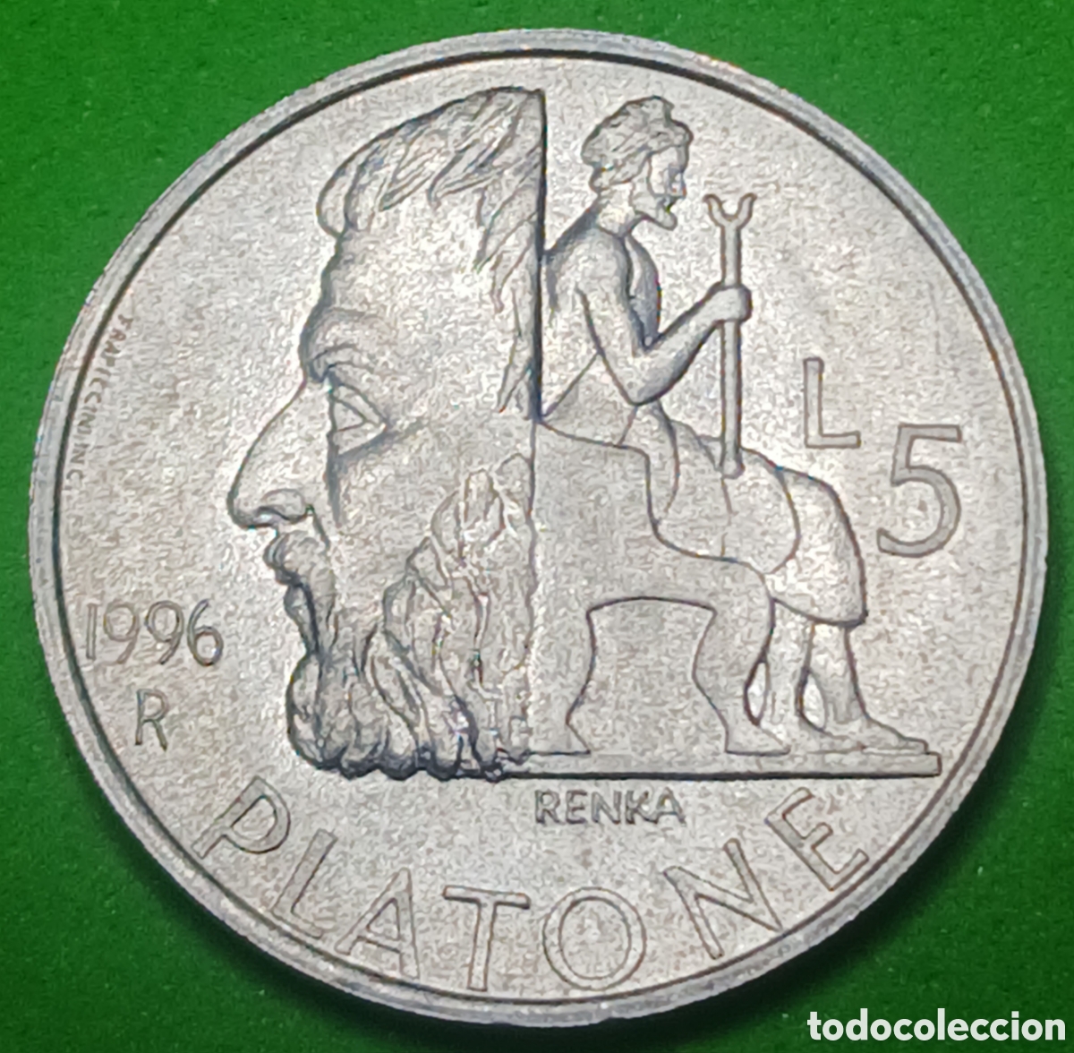 Monedas antiguas de Europa: San Marino 5 liras 1996 km#351 poco com&uacute;n!!