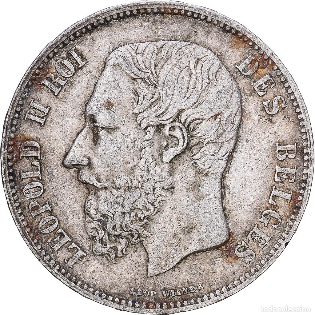 Monedas antiguas de Europa: [#1168183] B&eacute;lgica, Leopold II, 5 Francs, 5 Frank, 1868, Brussels, Plata, MBC, KM:24
