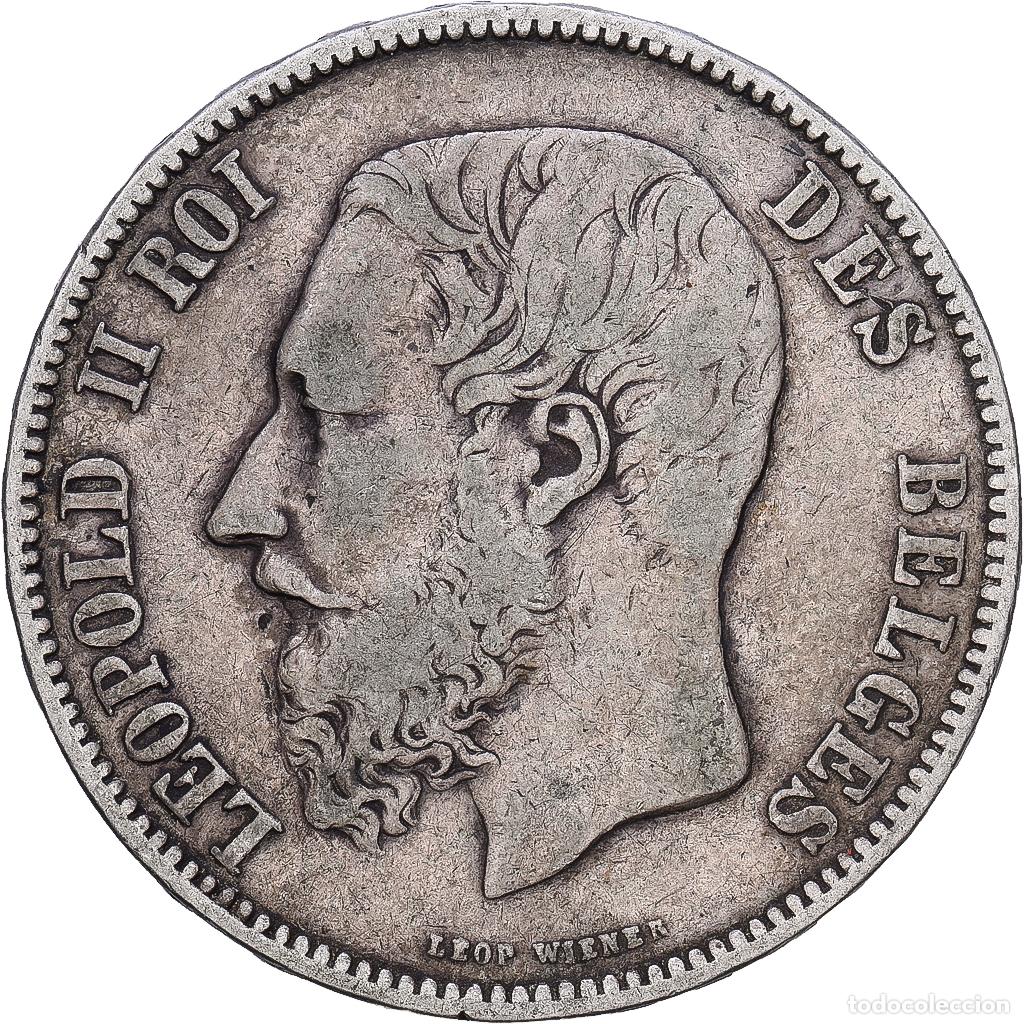 Monedas antiguas de Europa: [#1168182] B&eacute;lgica, Leopold II, 5 Francs, 5 Frank, 1868, Brussels, Plata, BC+, KM:24