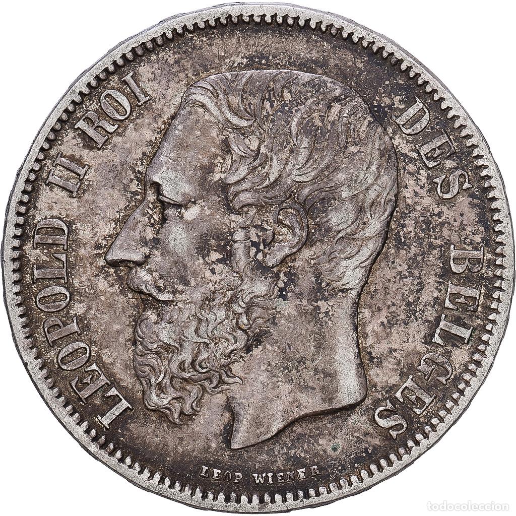 Monedas antiguas de Europa: [#1168185] B&eacute;lgica, Leopold II, 5 Francs, 5 Frank, 1869, Plata, BC+, KM:24