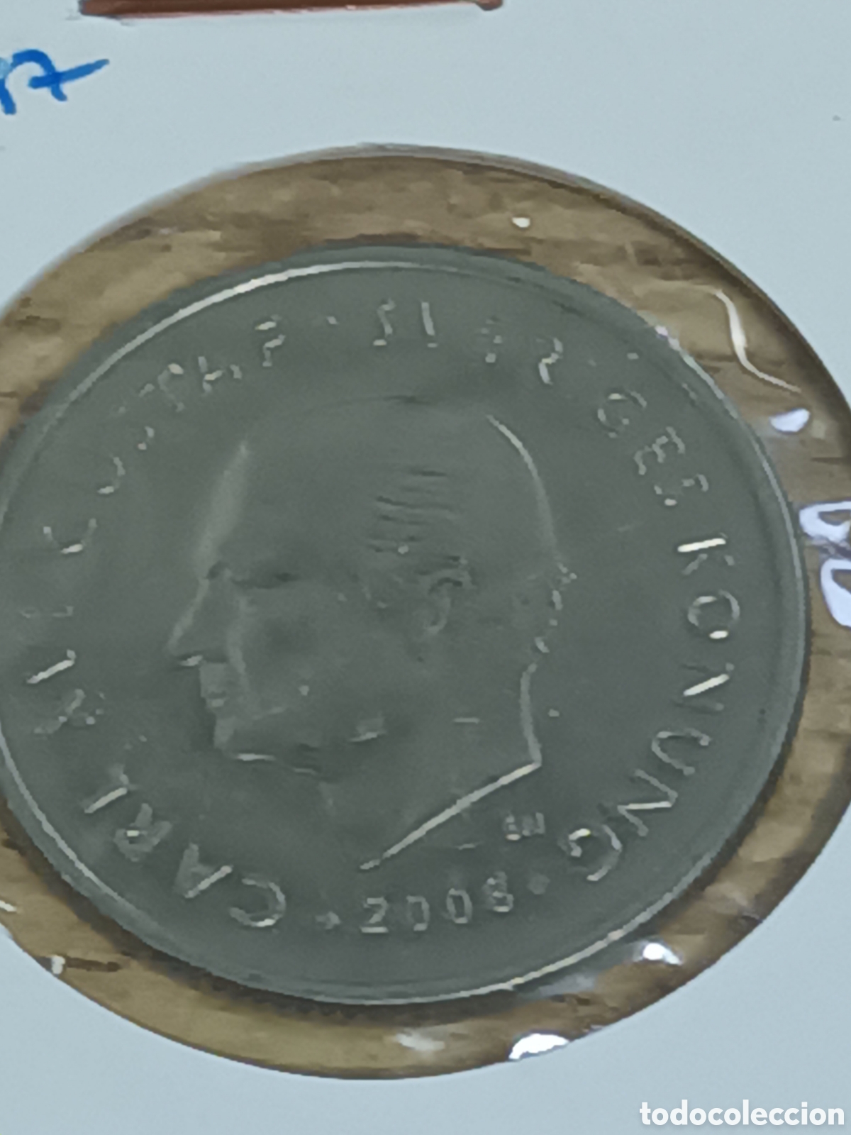 Monedas antiguas de Europa: 1 CORONA SUECA REY CARLOS GUSTAVO XVI 2008