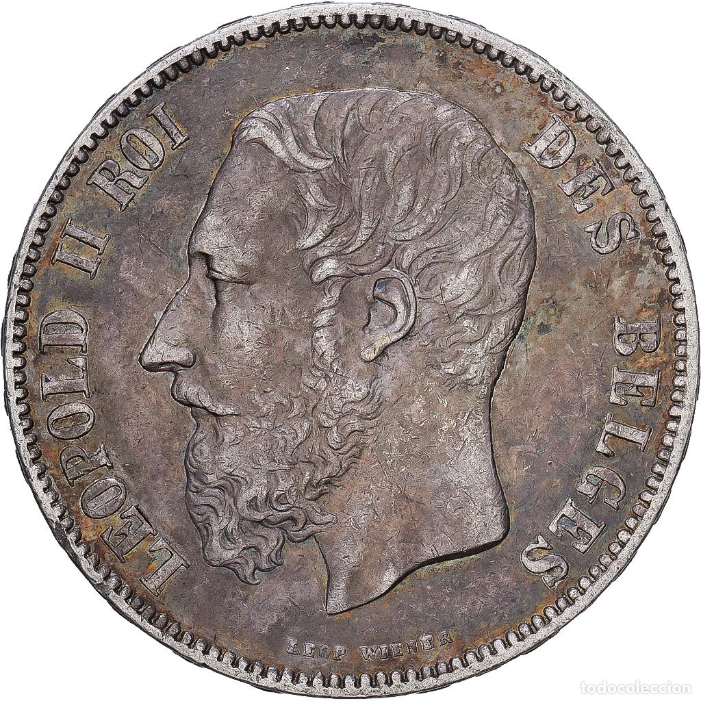Monedas antiguas de Europa: [#1168186] B&eacute;lgica, Leopold II, 5 Francs, 5 Frank, 1872, Plata, BC+, KM:24