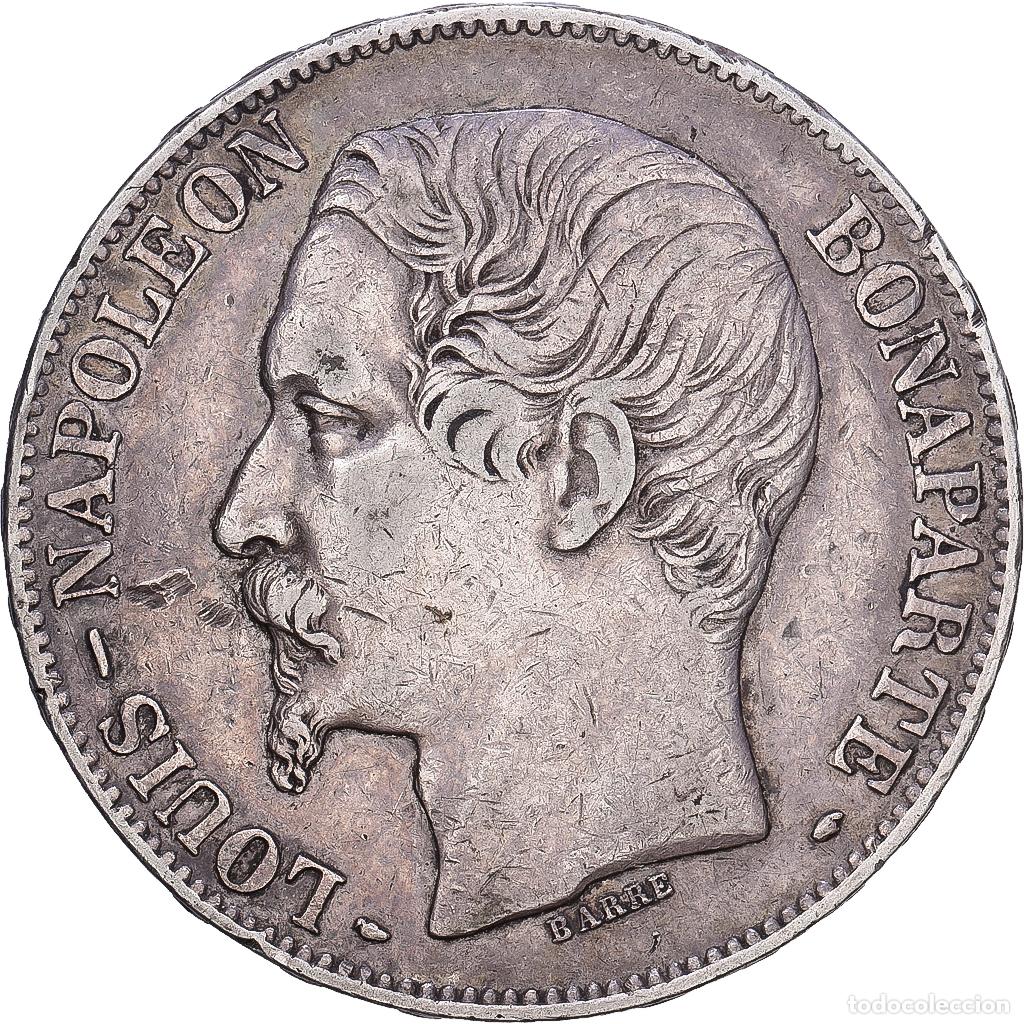 Monedas antiguas de Europa: [#1168203] Francia, 5 Francs, Napol&eacute;on III, 1852, Paris, Plata, BC+, Gadoury:726, KM:773.1