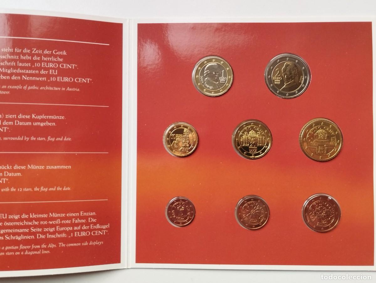 Moedas antigas da Europa: AUSTRIA 2004 SET CARTERA OFICIAL BU CON LAS 8 MONEDAS DEL EURO