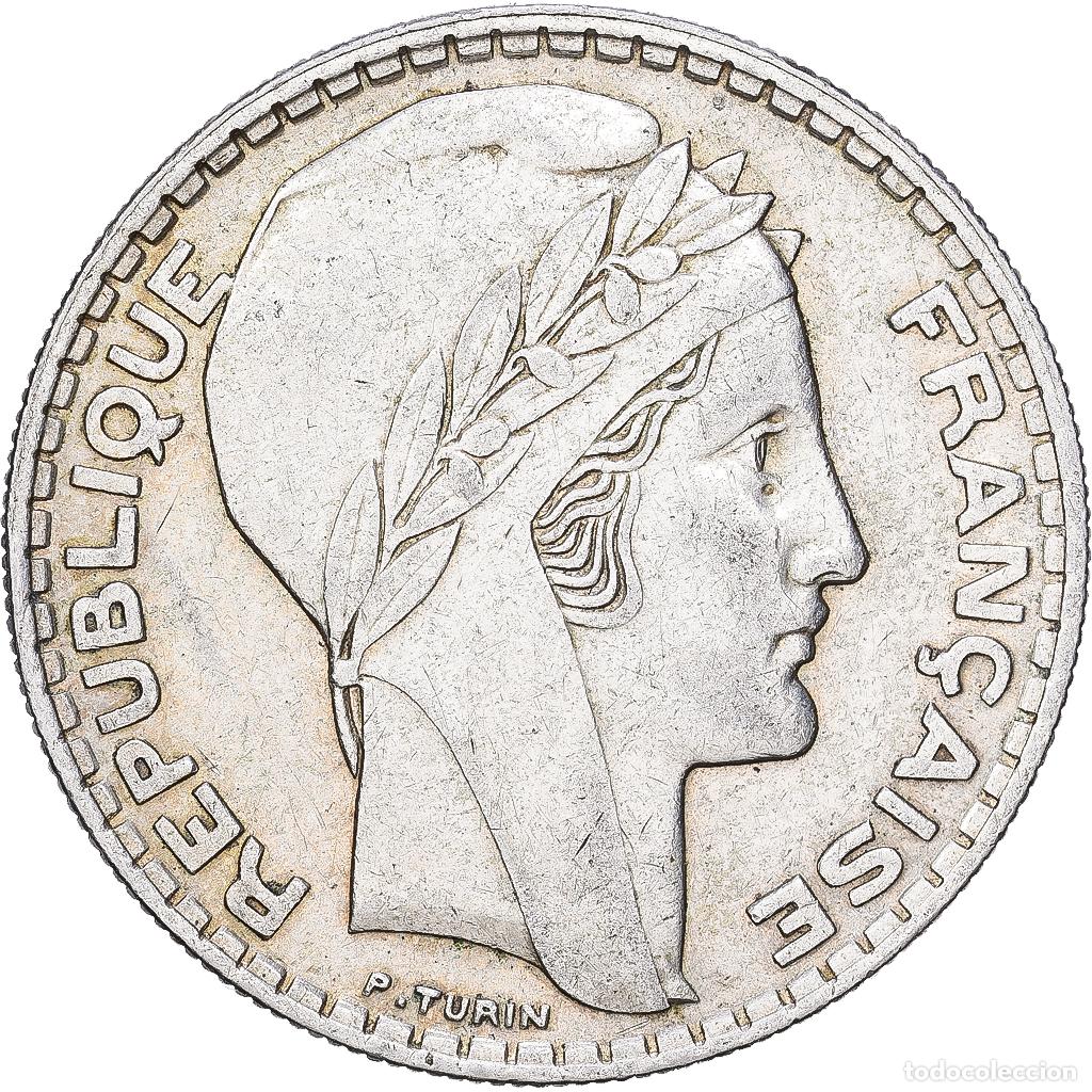 Monedas antiguas de Europa: [#1168051] Francia, 20 Francs, Turin, 1937, Paris, Plata, MBC, Gadoury:852, KM:879