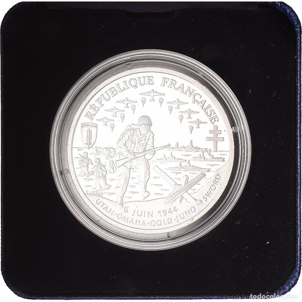 Monedas antiguas de Europa: [#1168135] Francia, Franc, D&eacute;barquement alli&eacute;, 1993, Monnaie de Paris, Prueba, Plata