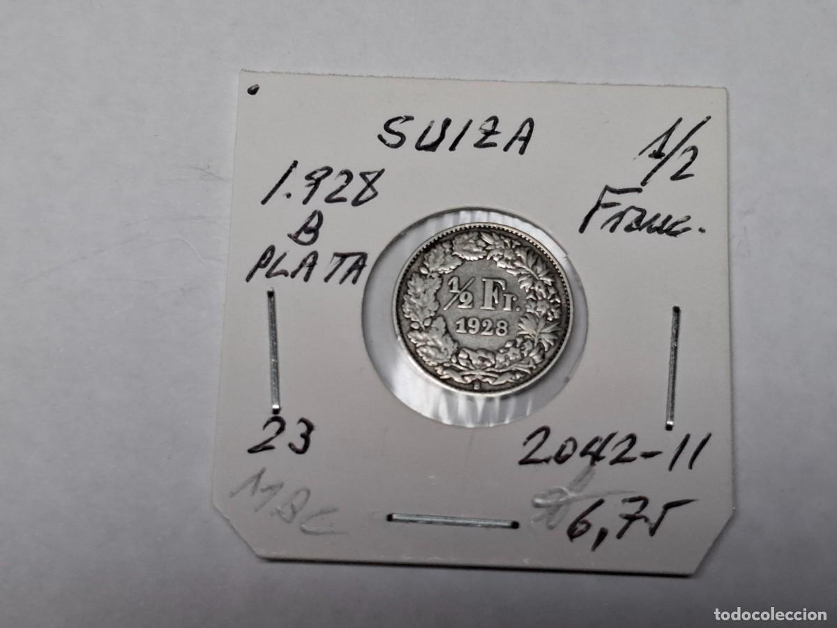 Monedas antiguas de Europa: 1/2 FRANCO de PLATA de 1928 B KM 23 SUIZA en MBC