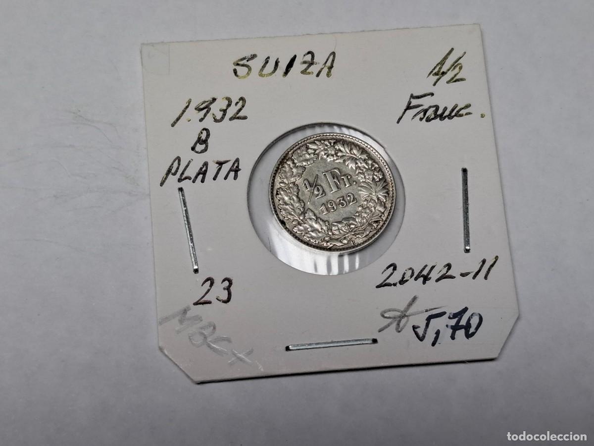 Monedas antiguas de Europa: 1/2 FRANCO de PLATA de 1932 B KM 23 SUIZA en MBC+