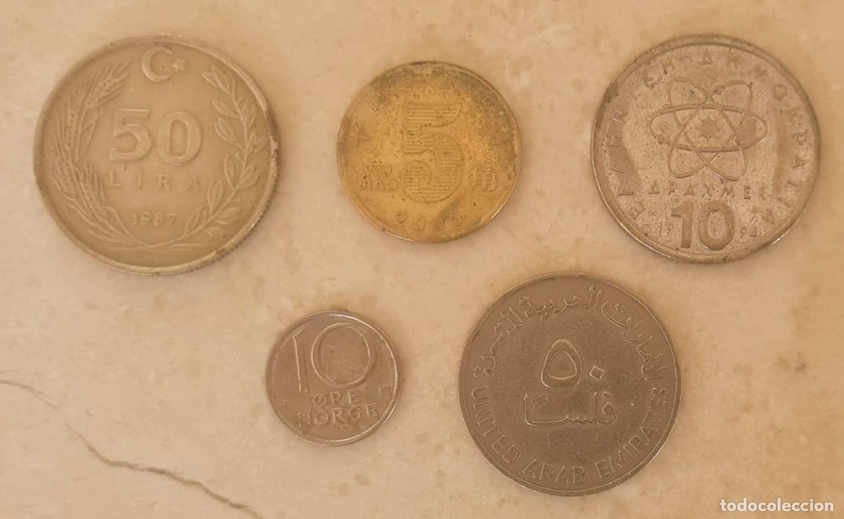 Monedas antiguas de Europa: Lote de 5 monedas internacionales