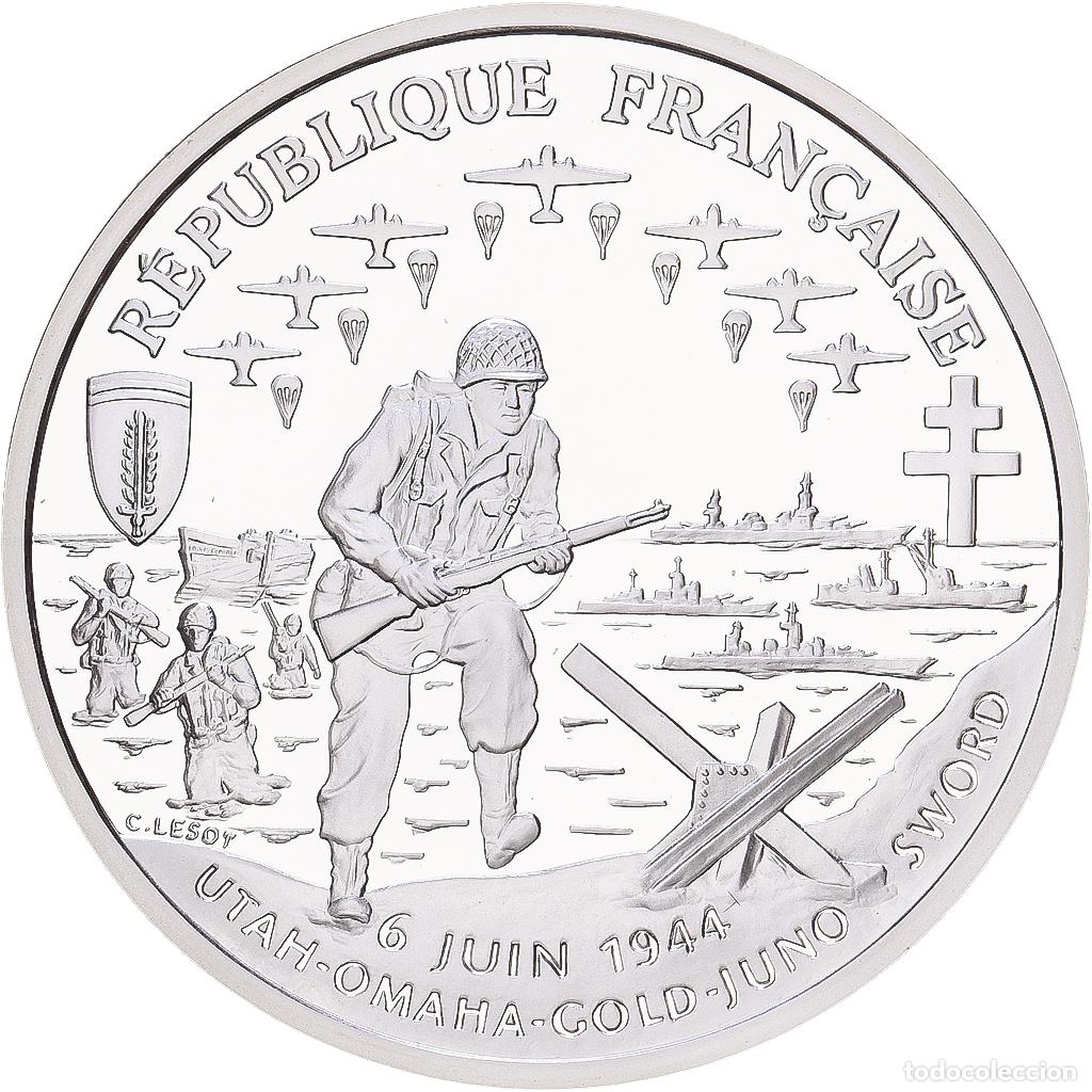 Monedas antiguas de Europa: [#1168123] Francia, Franc, Cinquantenaire du D&eacute;barquement, 1993, Paris, BE, Plata, FDC