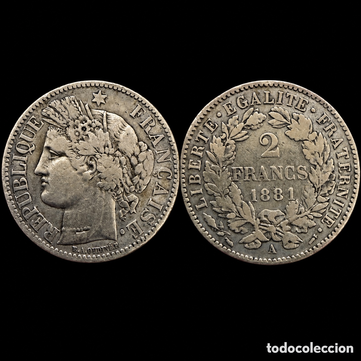 Monedas antiguas de Europa: 2 Francos 1881 A Francia.