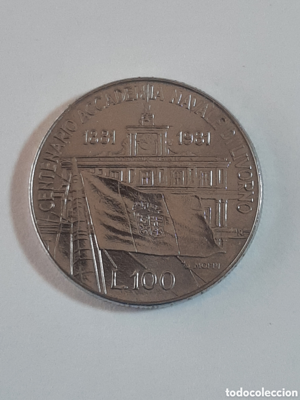 Monedas antiguas de Europa: 100 LIRAS 1981 CENTENARIO ACADEMIA NAVAL DE LIVORNO