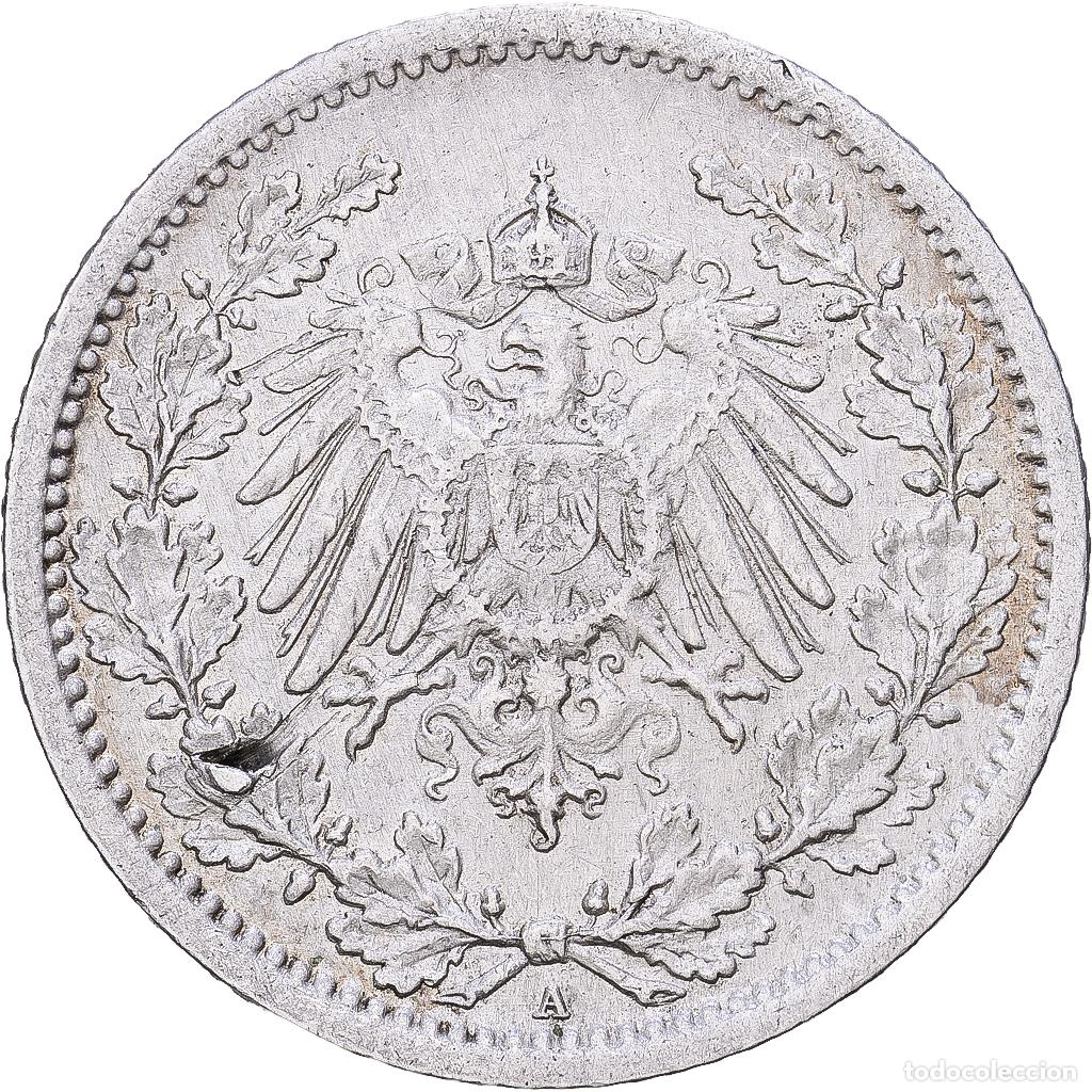 Monedas antiguas de Europa: [#1167974] ALEMANIA - IMPERIO, 1/2 Mark, 1913, Berlin, Plata, MBC, KM:17