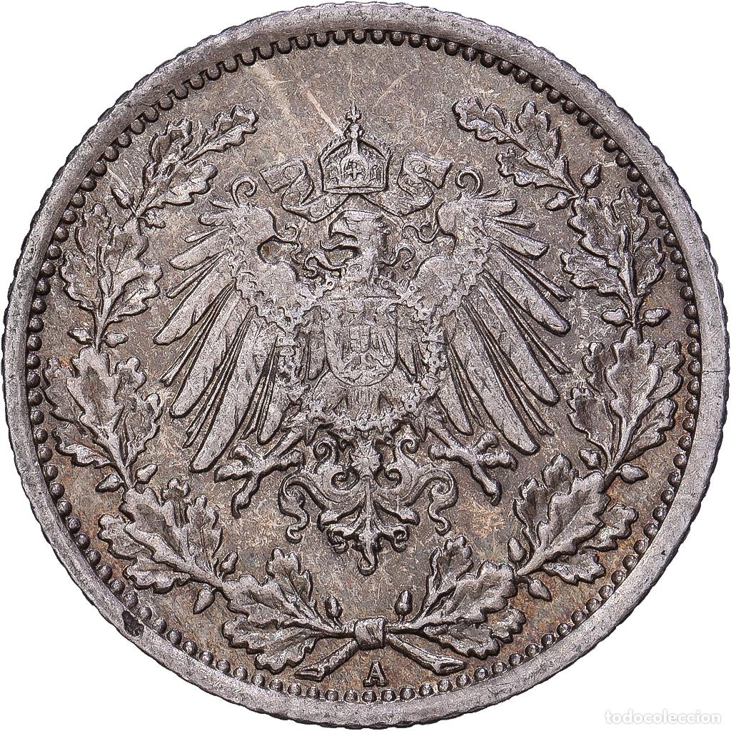 Monedas antiguas de Europa: [#1167981] ALEMANIA - IMPERIO, 1/2 Mark, 1917, Berlin, Plata, MBC, KM:17