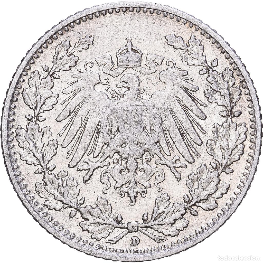 Monedas antiguas de Europa: [#1167973] ALEMANIA - IMPERIO, 1/2 Mark, 1912, Munich, Plata, MBC, KM:17