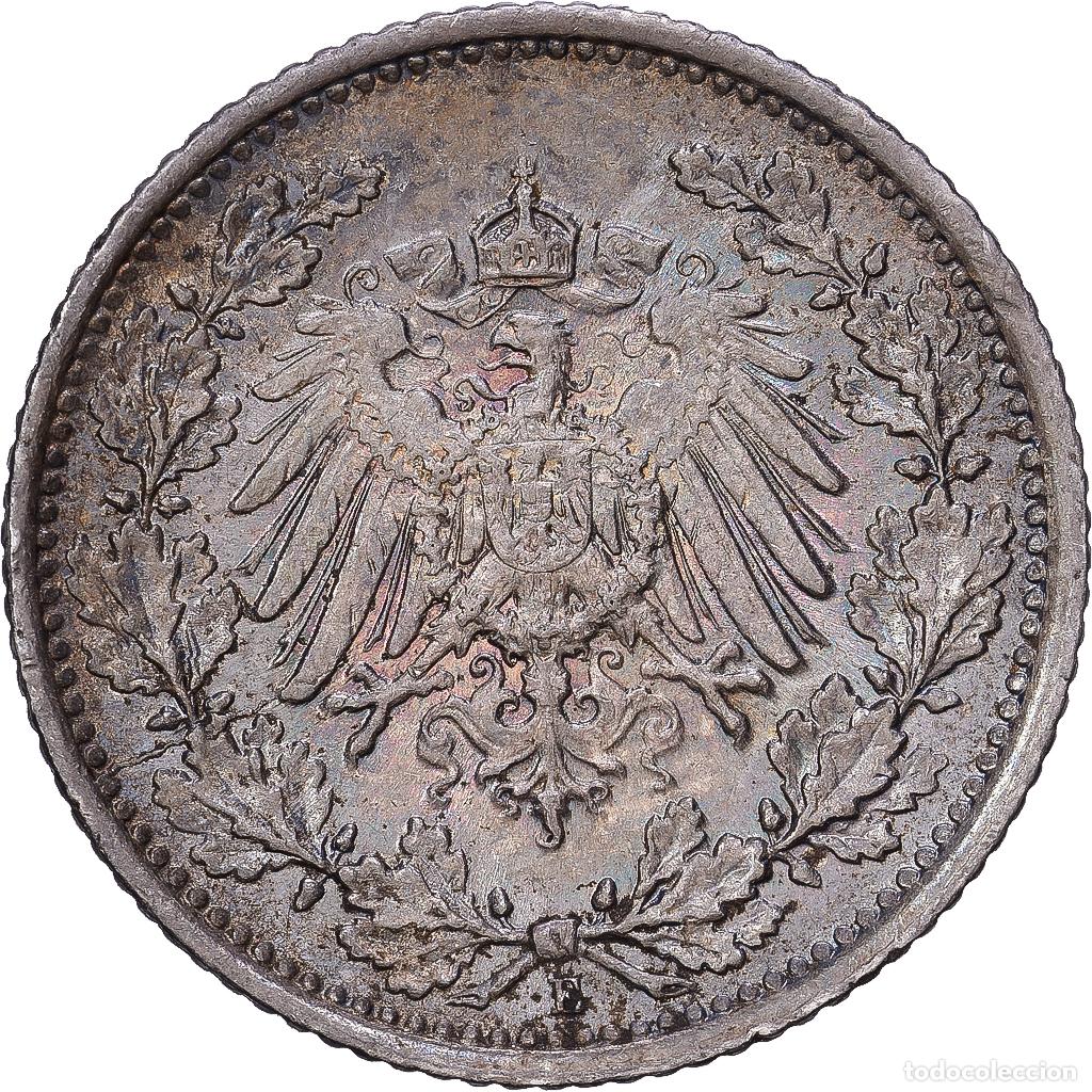 Monedas antiguas de Europa: [#1167976] ALEMANIA - IMPERIO, 1/2 Mark, 1915, Muldenh&uuml;tten, Plata, MBC, KM:17