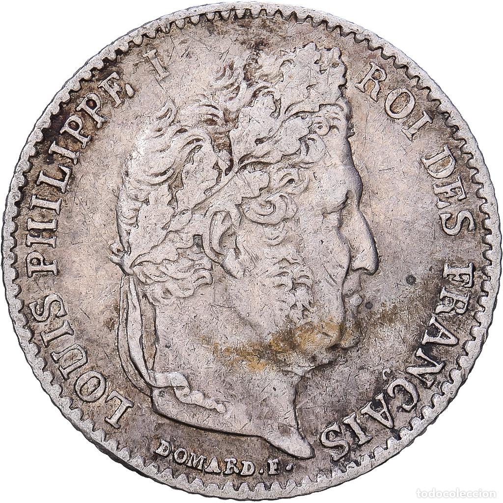 Monedas antiguas de Europa: [#1167986] Francia, 1/4 Franc, Louis-Philippe, 1845, Rouen, Plata, MBC, Gadoury:355