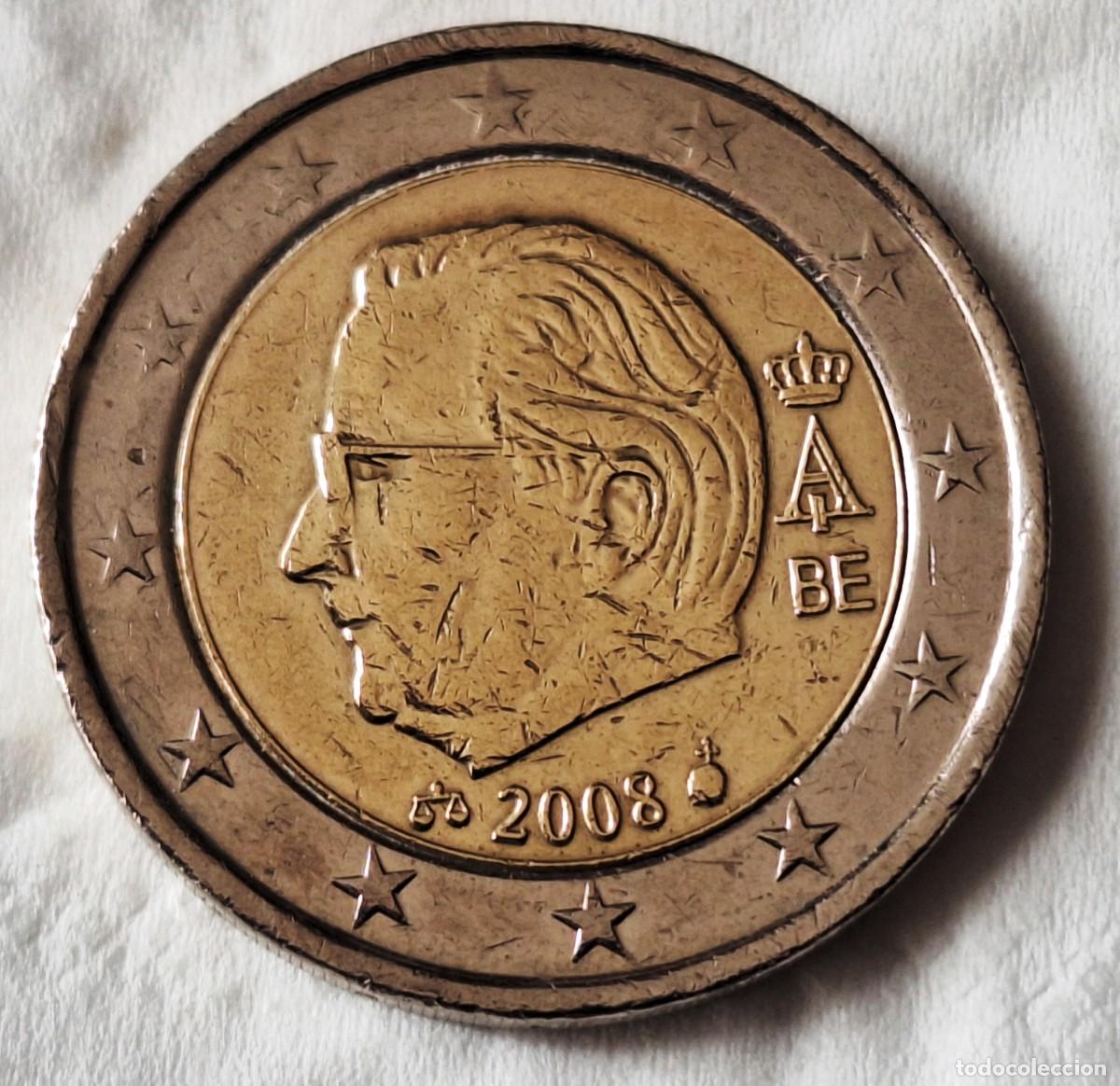 Monedas antiguas de Europa: BELGICA - MONEDA DE 2 EUROS DEL A&Ntilde;O 2008 - - MARCA B E - BIEN CONSERVADA