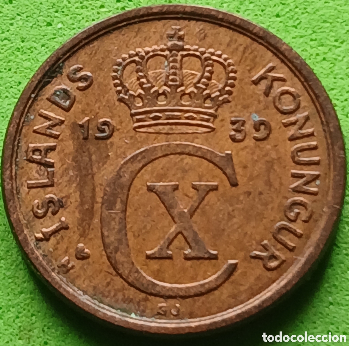 Monedas antiguas de Europa: Islandia 1 eyrir 1939 km#5 ESCASA!