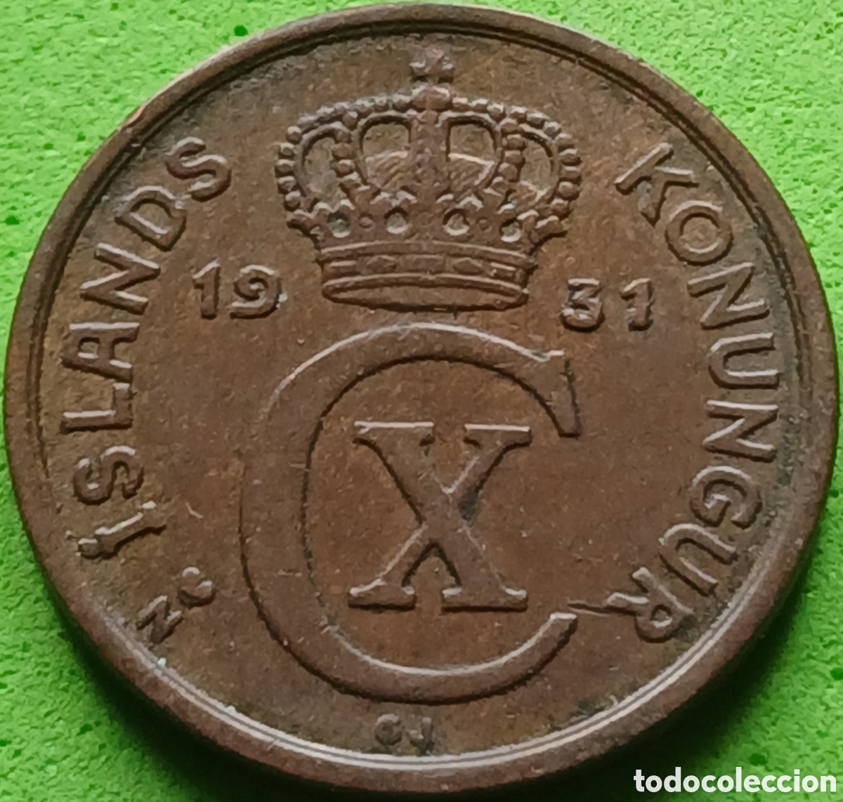 Monedas antiguas de Europa: Islandia 2 aurar 1931 km#6 poco com&uacute;n!!