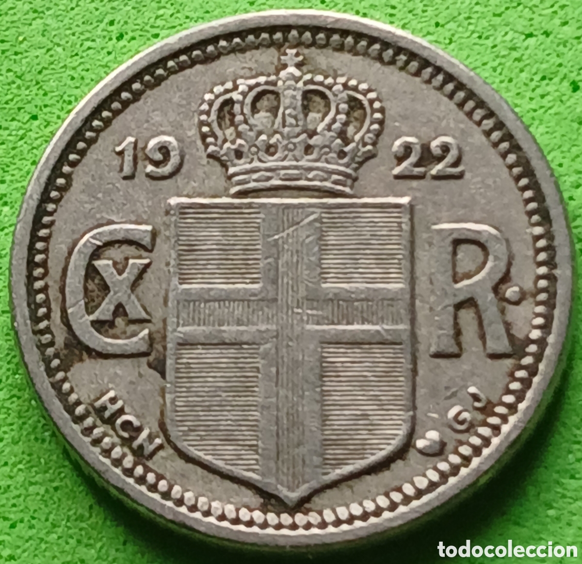 Monedas antiguas de Europa: Islandia 10 aurar 1922 km#1 poco com&uacute;n!!